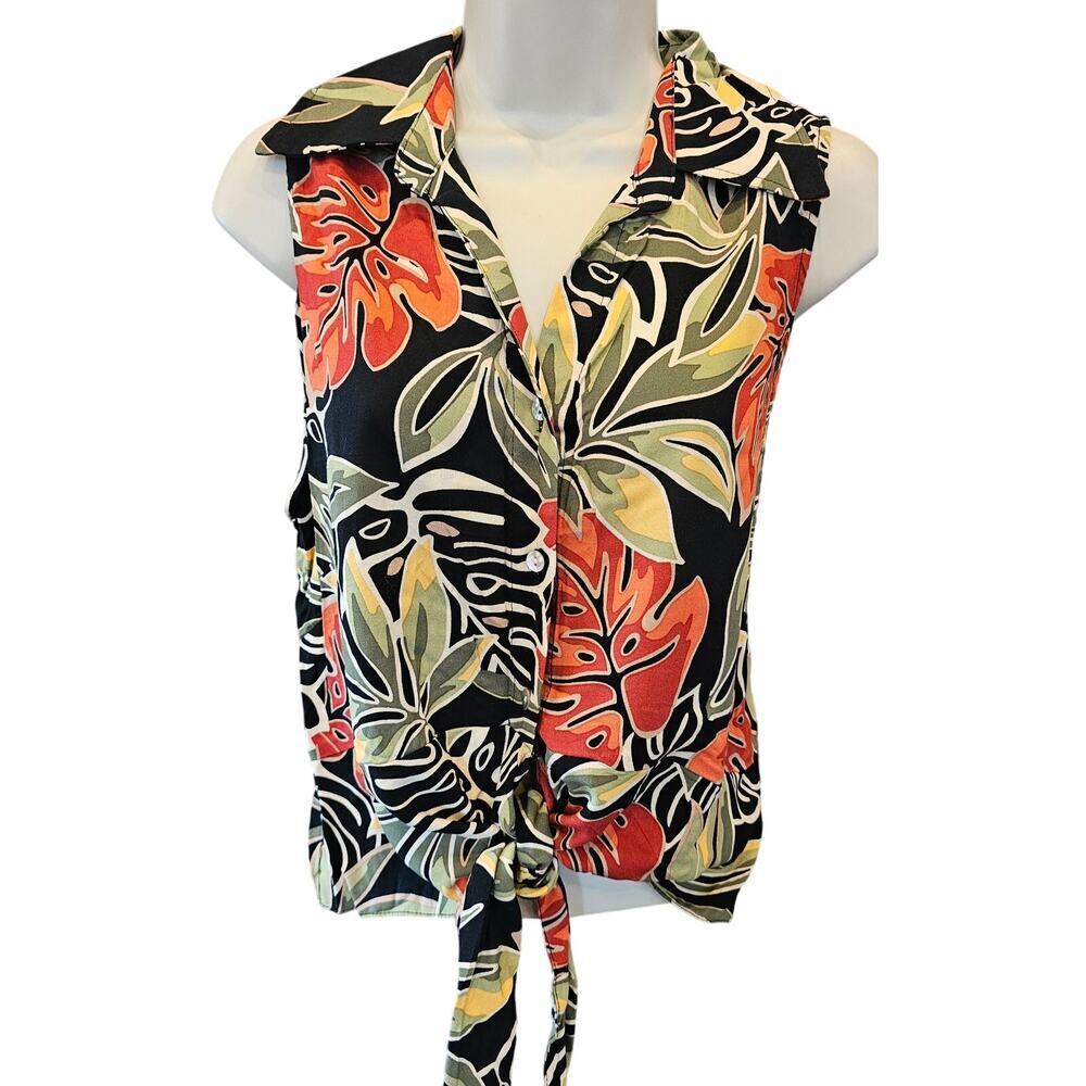 Panama jack hawiin beach vacation trip L tie front  floral summer EUC large